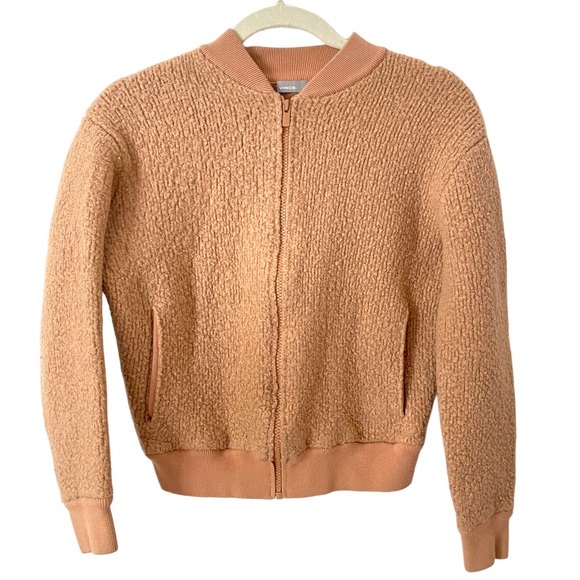Vince Wool Boucle Knit Teddy Zip Front Bomber Jacket Sweater XS - Picture 4 of 10